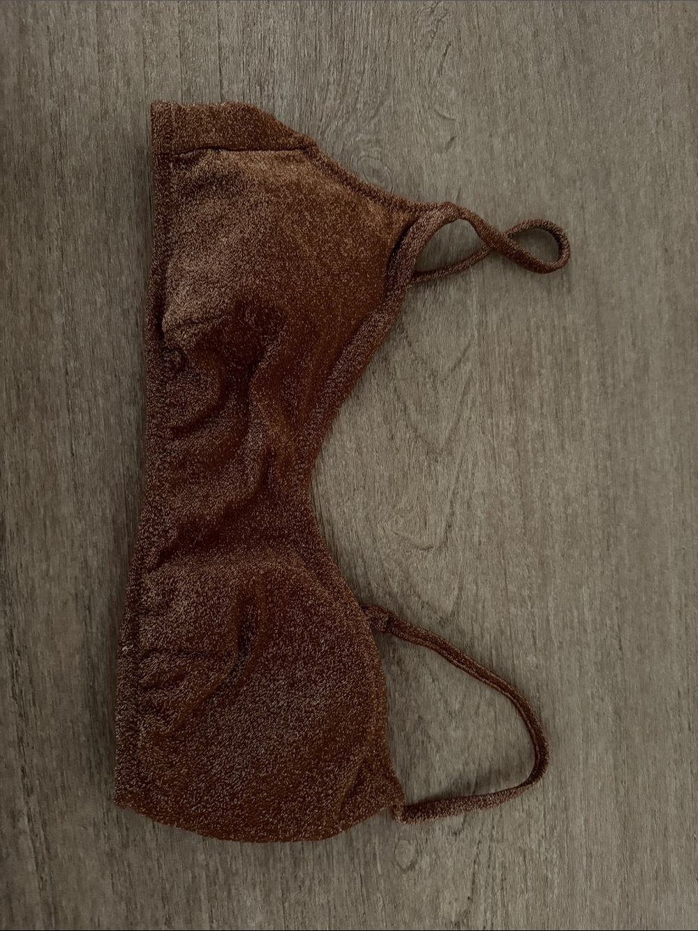 Love & Sports Shimmery Chocolate Brown Bikini Top